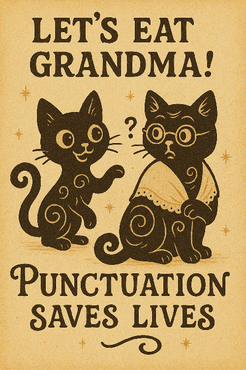 Let's Eat Grandma Funny Classroom Poster - Grammar Humor
